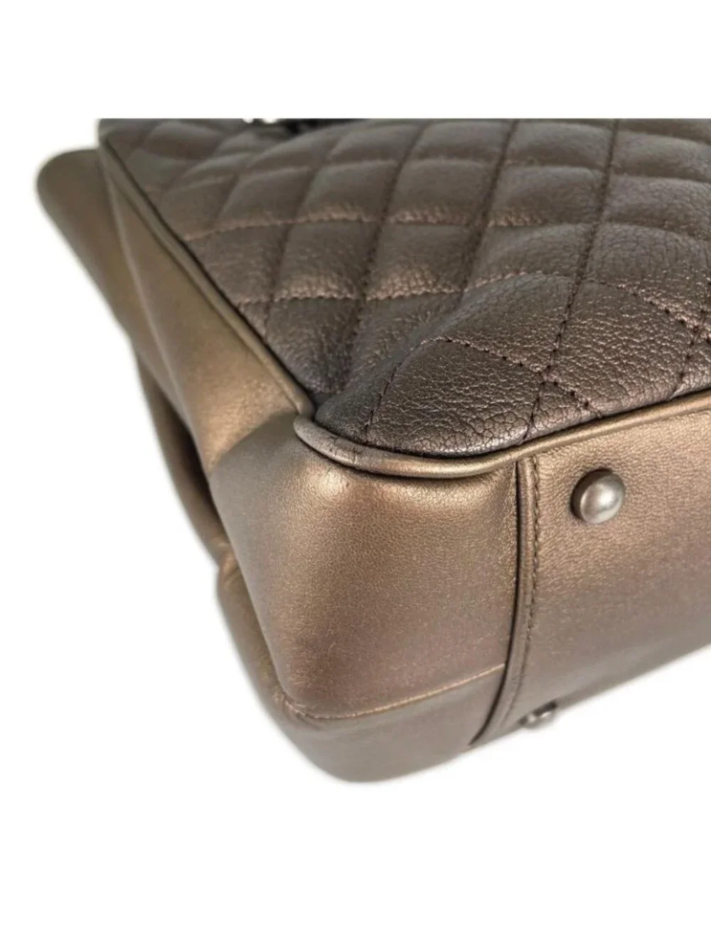 Chanel Quilted Tote Caviar Leather Brown Silver - Picture 6 of 14